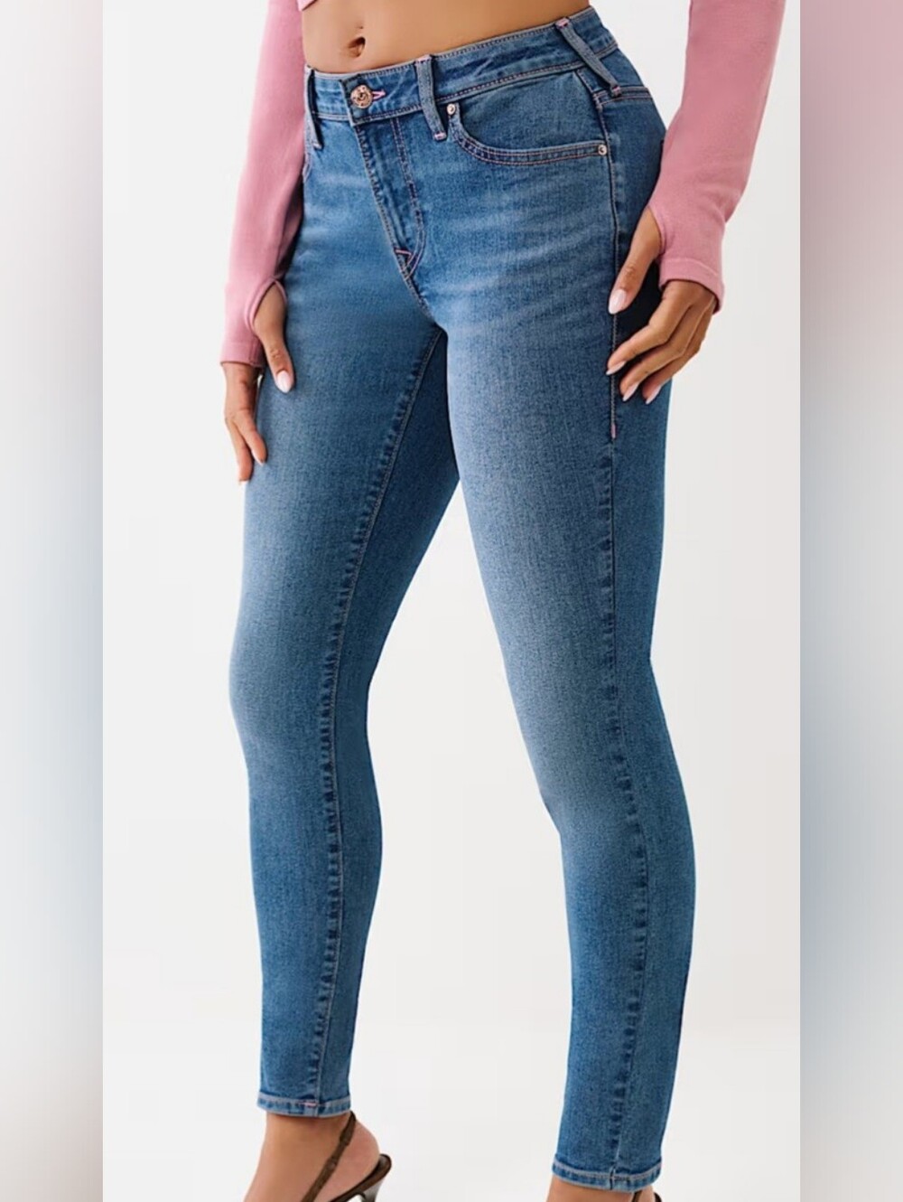 True Religion Jennie Curvy Jeans Size 28 Mid Rise  Super Skinny